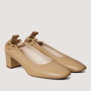 Everlane Day Heel- Tan Leather Block Heels